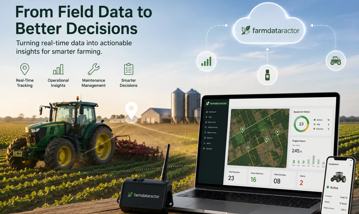 Transform farm data into actionable insights with real-time equipment tracking, field monitoring and connected farm management.